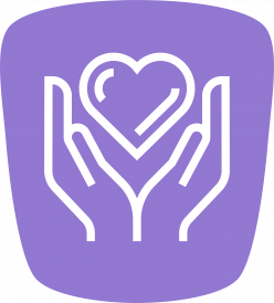 ESG Icon NOVOMATIC - Active in the Community - two hands holding a heart